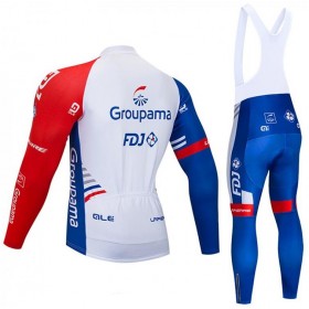 Tenue Cycliste Manches Longues et Collant à Bretelles 2018 FDJ N001
